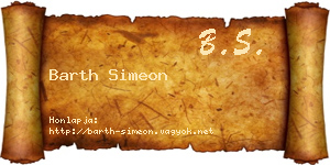 Barth Simeon névjegykártya